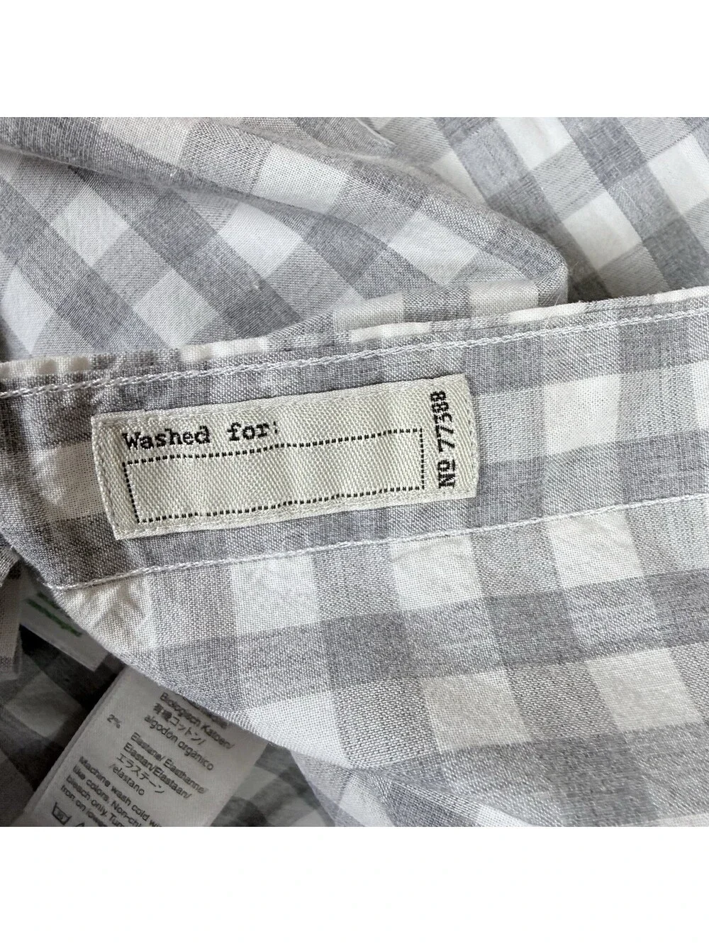 J.Crew Shirt Mens Medium White Gray Gingham Plaid Long Sleeve Slim Untucked VTG